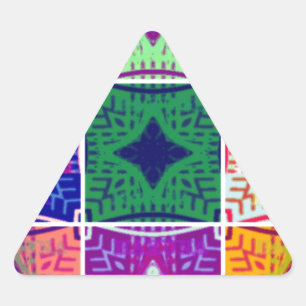 Sticker Triangulaire Belle impression d'art à carreaux africains