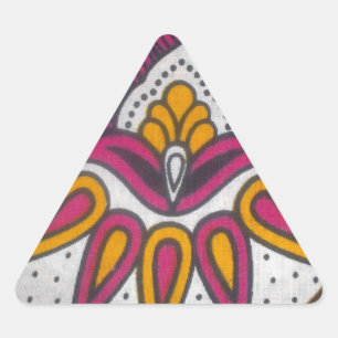 Sticker Triangulaire Belle Impression d'Art de Motif de Tissu Africain