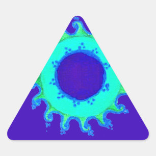 Sticker Triangulaire Belle Iridescente Blue Floral Art peinture à l'hui