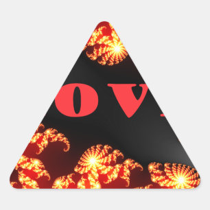 Sticker Triangulaire Belle univers coloré incroyable Texte d'amour