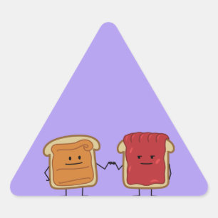 Sticker Triangulaire Beurre d'arachide et Jelly Fist Bump amis toast