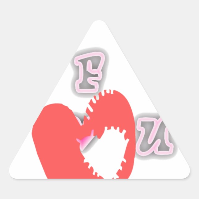 Sticker Triangulaire BFF. Best Friends Forever : I Love You Art Print (Devant)