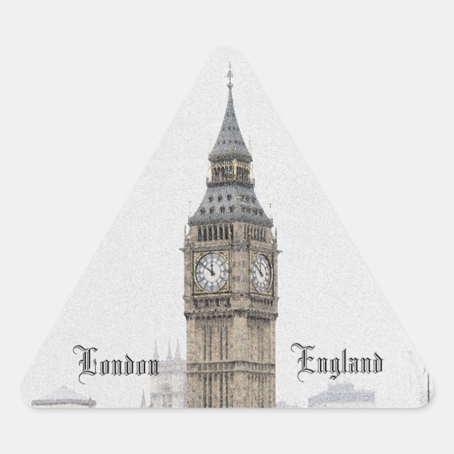 Sticker Triangulaire Big Ben London (aquarelle) (Devant)