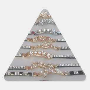 Sticker Triangulaire Bijoux en Chaîne de Diamants Décorés Éblouissants