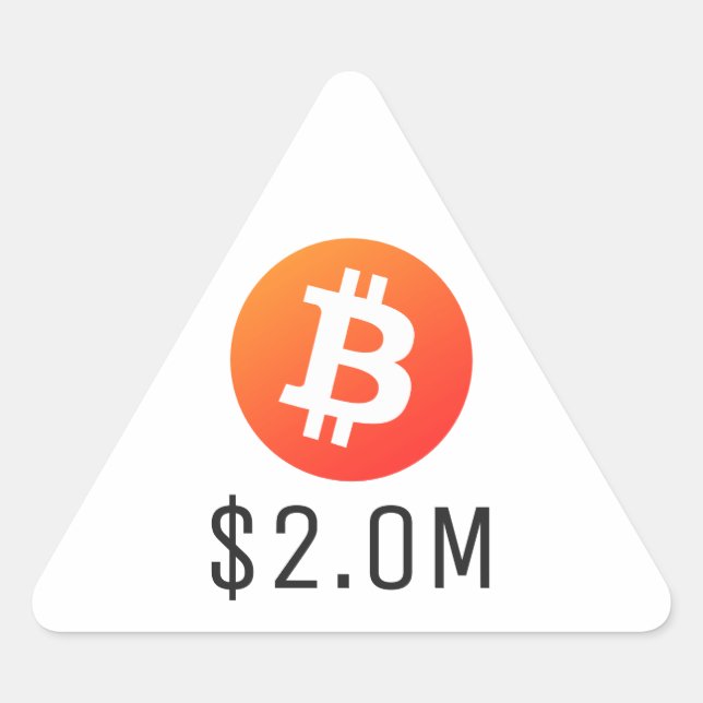 Sticker Triangulaire Bitcoin Augmentation de 2 000 000 $ (2,0 M$) Deux  (Devant)