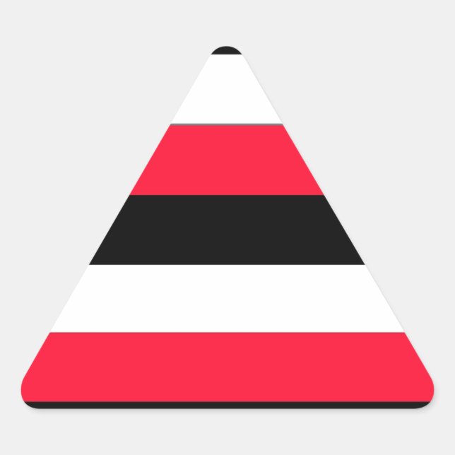 Sticker Triangulaire Black, white and red stripes (Devant)