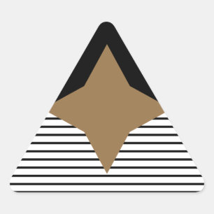 Sticker Triangulaire Black White Colorblock & Brown Diamond
