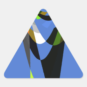 Sticker Triangulaire Bleu Africain Tribal Motif Motif Art Imprimer