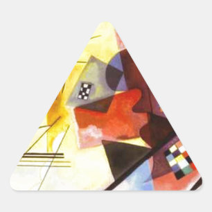 Sticker Triangulaire Bleu rouge jaune Kandinsky peinture Abstraite