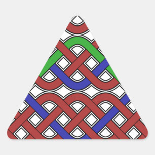 Sticker Triangulaire Bleu, vert et rouge céleste noeuds
