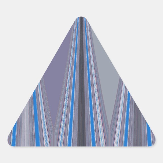 Sticker Triangulaire Bleu, violet, gris Chevron Art Imprimer (Devant)