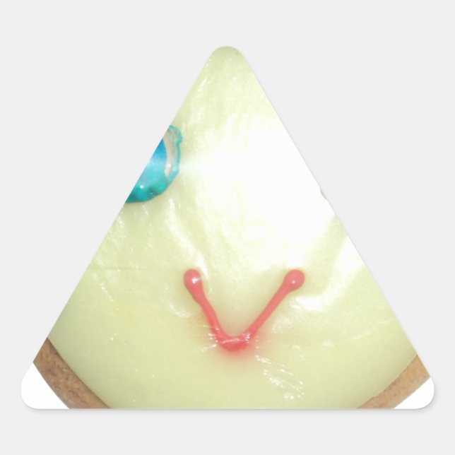 Sticker Triangulaire Blue Hair Emoji Art Imprimer/Graphique (Devant)