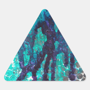 Sticker Triangulaire Blues d'encre déversées