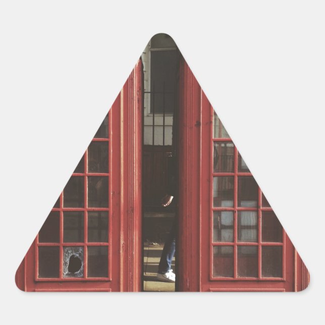 Sticker Triangulaire Boîte téléphonique Londres (Devant)