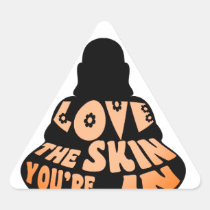 Sticker Triangulaire Bouddha Love Orange