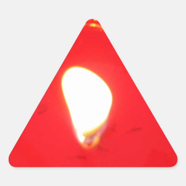 Sticker Triangulaire Bougie rouge, flamme, Bougie, Amour de Noël (Devant)