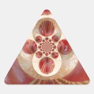 Sticker Triangulaire Boules de cricket rouge Art Abstrait Design d'impr