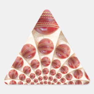 Sticker Triangulaire Boules de cricket rythmées par boules de cuir : ta