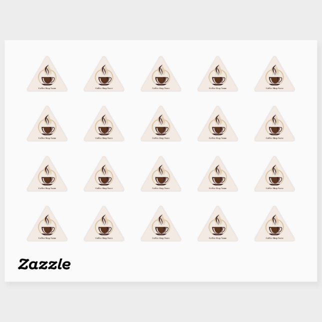 Sticker Triangulaire Boutique de café simple moderne boutique professio (Feuille)