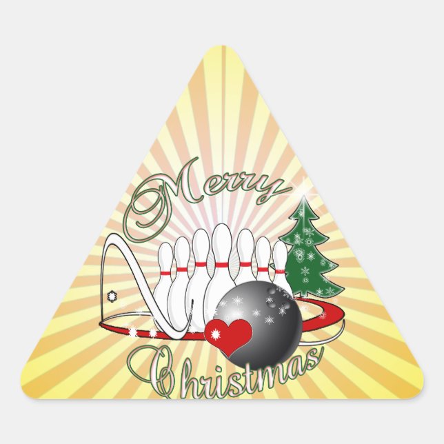 STICKER TRIANGULAIRE BOWLER / BOWLING MERRY NOËL (Devant)