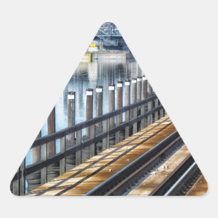 Sticker Triangulaire bronx new york city bâtiments rivière