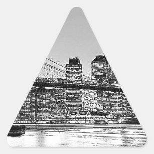 Sticker Triangulaire Brooklyn Bridge New York City