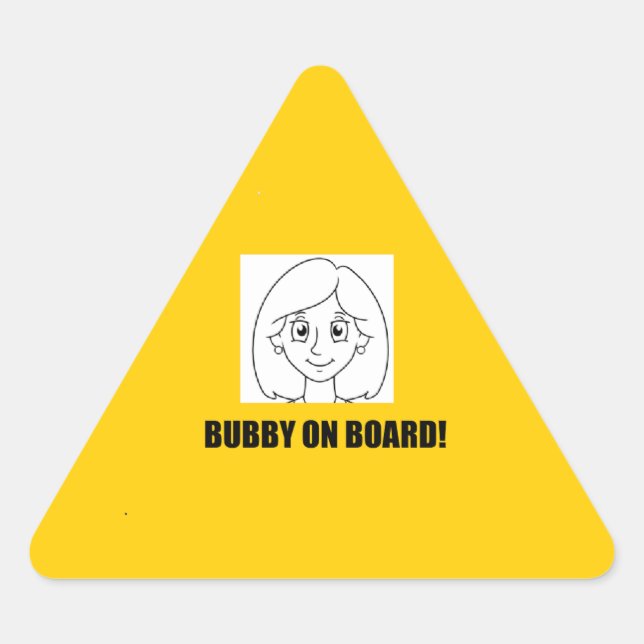 Sticker Triangulaire Bubby à bord ! (Devant)