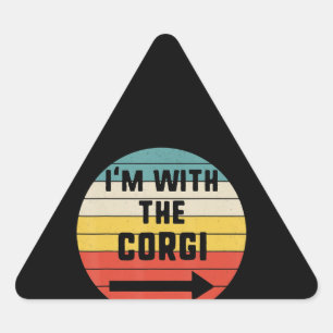 Sticker Triangulaire Cadeau Corgi Costume Halloween Corgi Vintage
