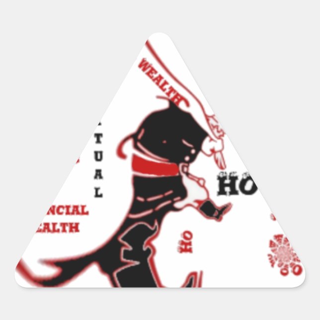 Sticker Triangulaire Cadeau Père Noël Secret - Prospérité et Richesse (Devant)