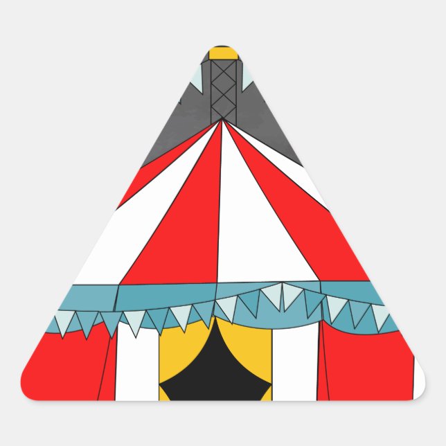 Sticker Triangulaire Cadeaux de fête de cirque (Devant)