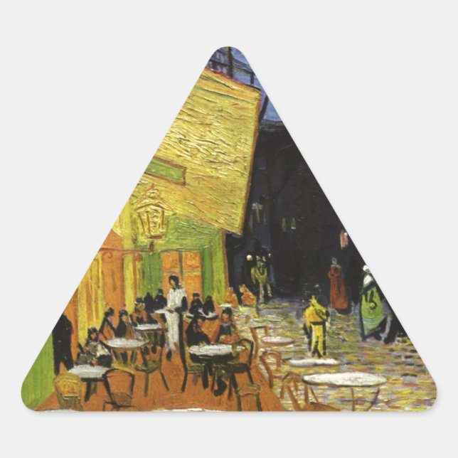 Sticker Triangulaire Café nocturne de Van Gogh (Devant)
