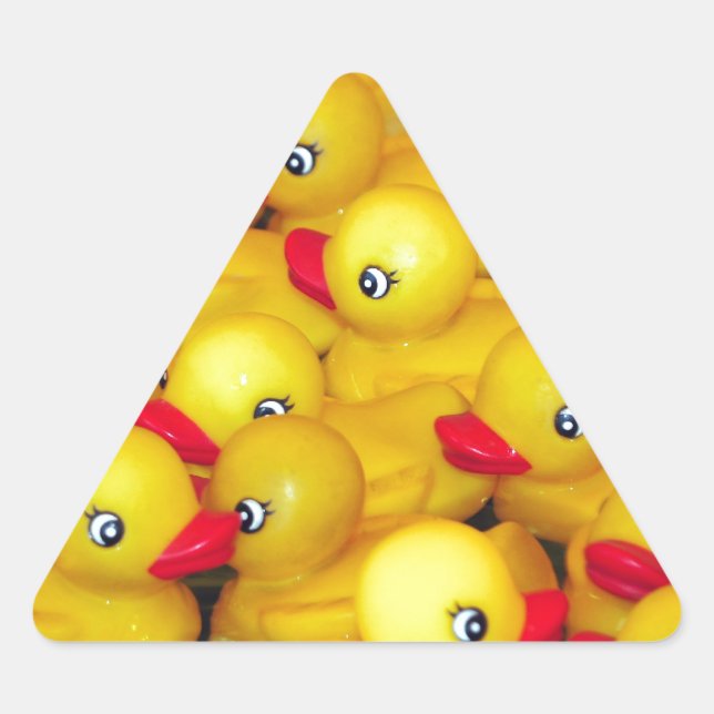 Sticker Triangulaire Canards en caoutchouc jaune mignon (Devant)