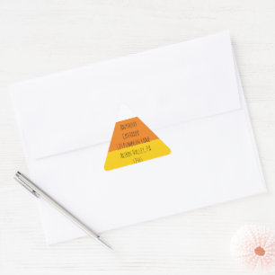 Sticker Triangulaire Candy Corn Halloween Adresse de retour