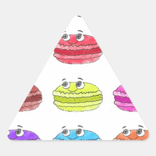 Sticker Triangulaire Caricature des Macarons