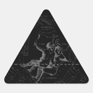 Sticker Triangulaire Carte de constellation de Gémeaux Hevelius 1690