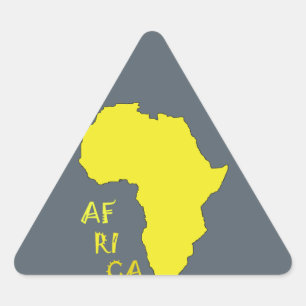 Sticker Triangulaire Carte de l'Afrique Jaune Funky