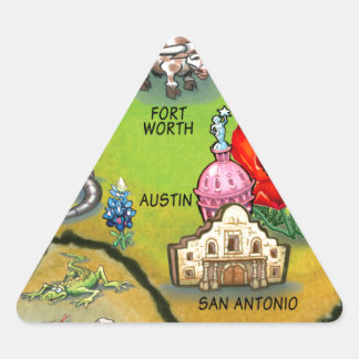Sticker Triangulaire Carte du dessin animé Georgetown Texas