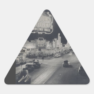 Sticker Triangulaire Centre-ville Las Vegas Retro
