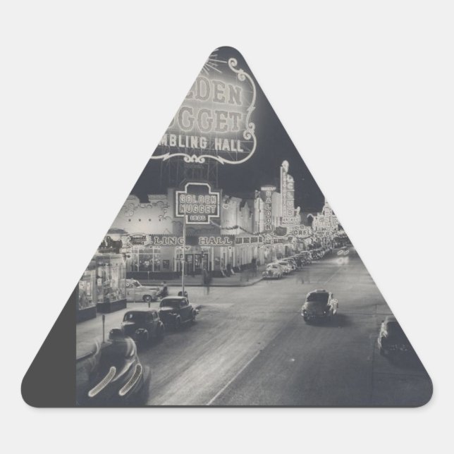 Sticker Triangulaire Centre-ville Las Vegas Retro (Devant)