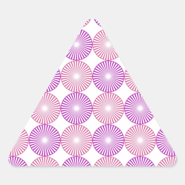 Sticker Triangulaire Cercles rose et violet motif (Devant)