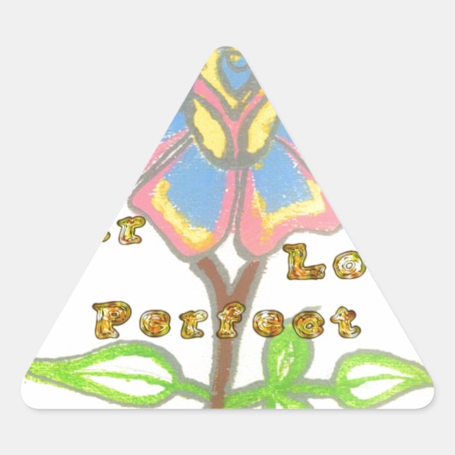 Sticker Triangulaire Cette nouvelle année semble parfait floral texte a (Devant)