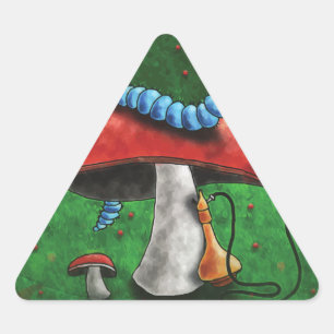 Sticker Triangulaire Champignons magiques