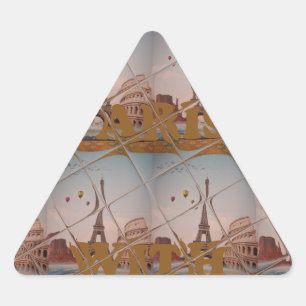 Sticker Triangulaire Charme De Paris Avec Amour J'aime Paris Design
