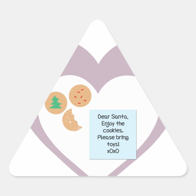 Sticker Triangulaire Cher Père Noël - Apportez des jouets (Devant)