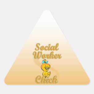 Sticker Triangulaire Chick de travailleur social
