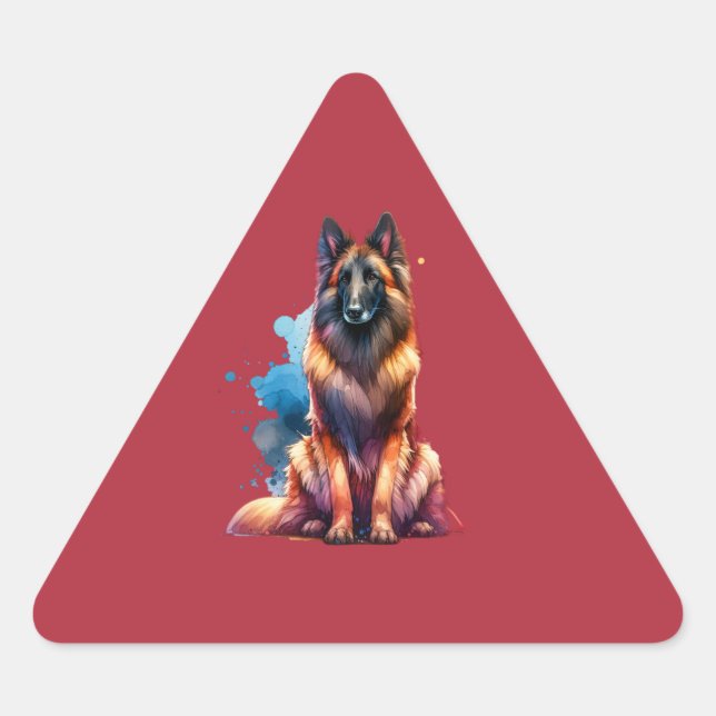 Sticker Triangulaire Chien laekenois belge (Devant)