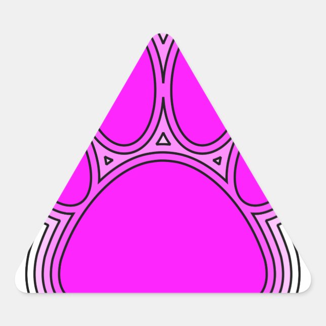 Sticker Triangulaire Chien Paw En Rose Avec Des Contours (Devant)