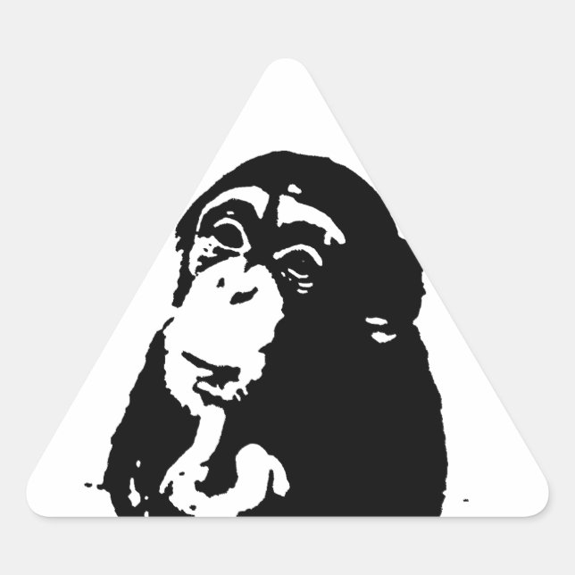 Sticker Triangulaire Chimpanzé Pop Art Thinking (Devant)