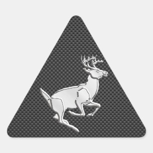 Sticker Triangulaire Chrome coureur de cerf sur le décor de fibre de ca