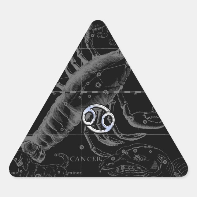 Sticker Triangulaire Chrome like Cancer Zodiac Constellation Hevelius (Devant)